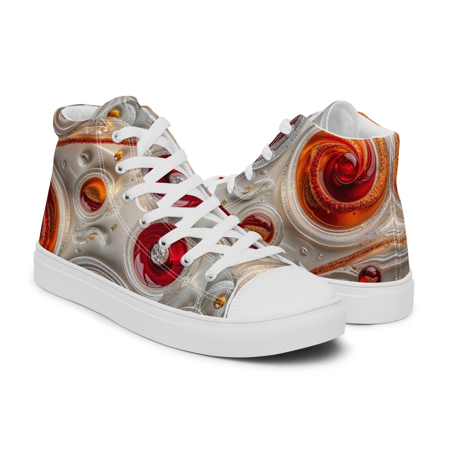 Red- Circle High-Top Leinenschuhe für Damen