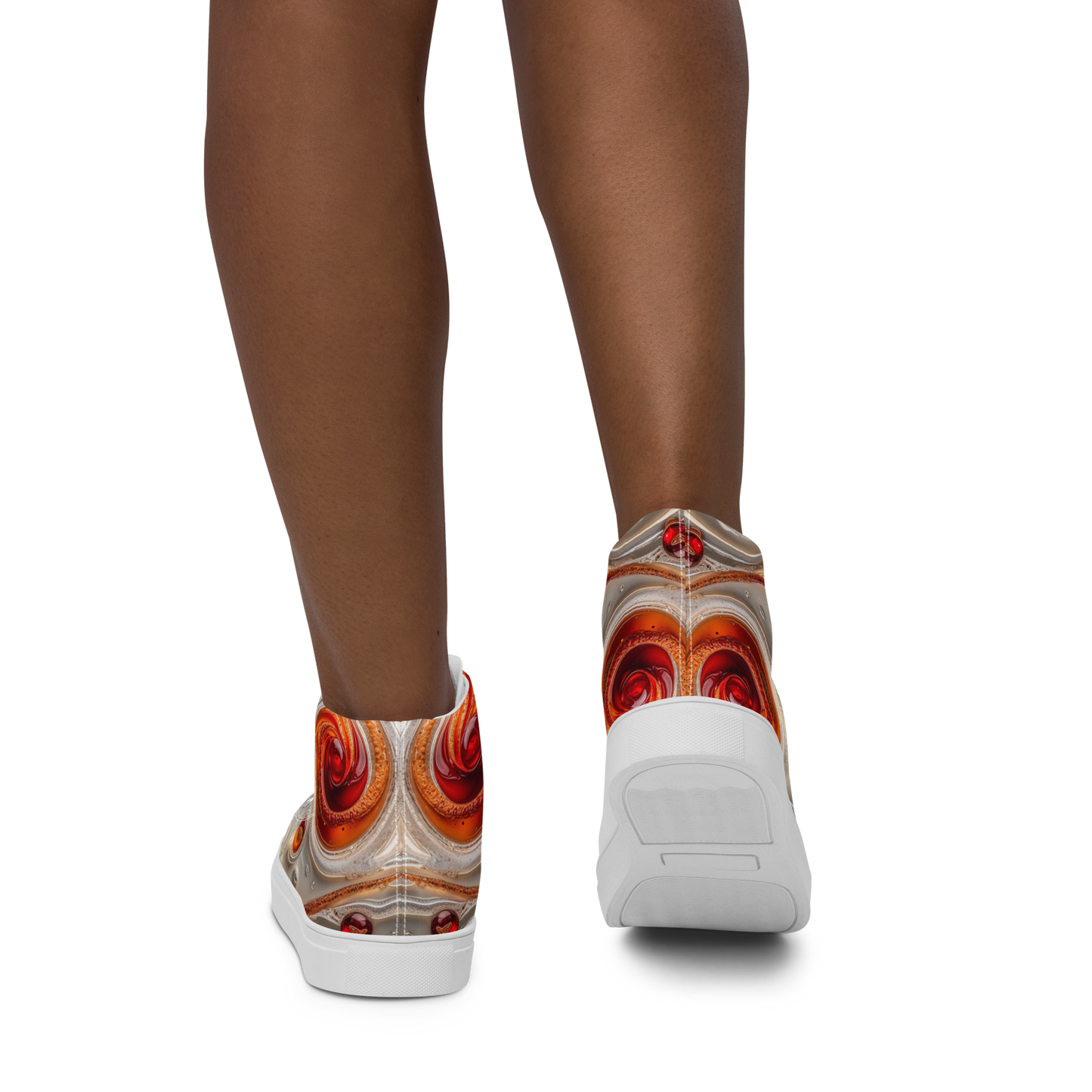 Red- Circle High-Top Leinenschuhe für Damen