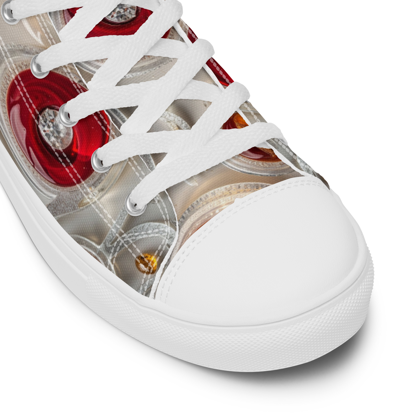 Red- Circle High-Top Leinenschuhe für Damen
