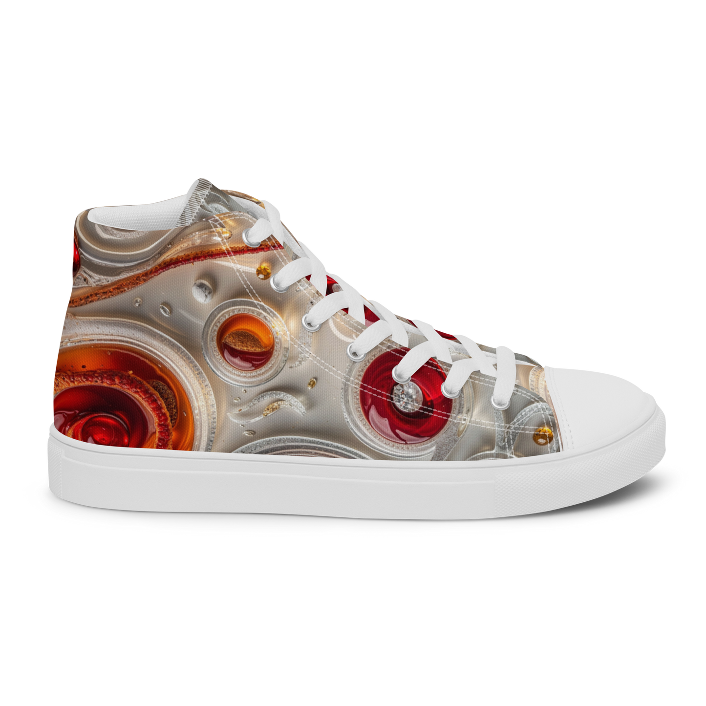 Red- Circle High-Top Leinenschuhe für Damen