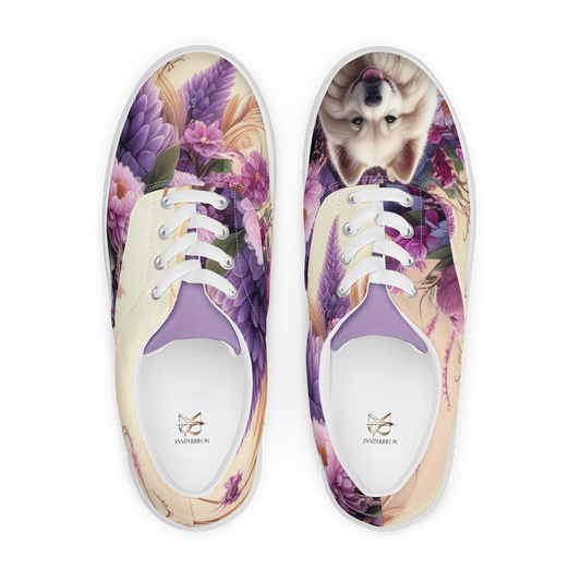 Hund Violett Damen Schnürschuhe aus Segeltuch