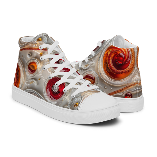 Red- Circle High-Top Leinenschuhe für Damen