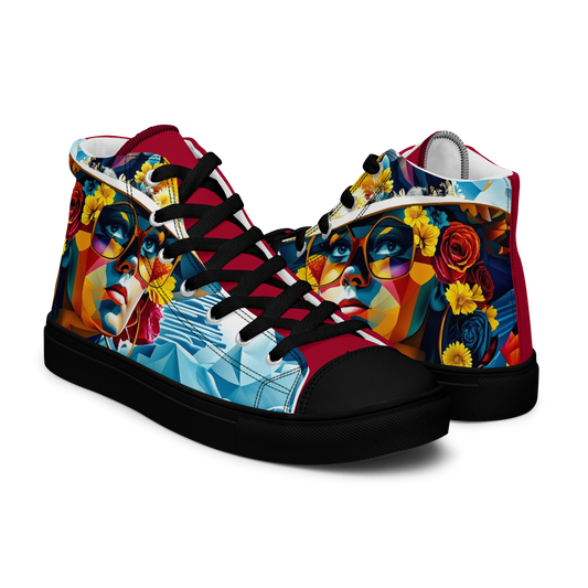 Lady mit Hut High-Top Leinenschuhe für Damen